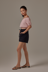 Hera Gingham Top in Dusty Pink