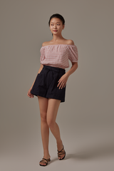 Hera Gingham Top in Dusty Pink