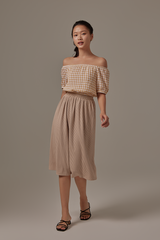 Hera Gingham Top in Khaki