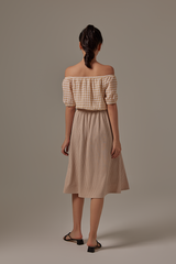 Hera Gingham Top in Khaki