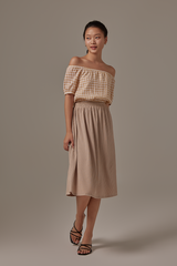 Hera Gingham Top in Khaki
