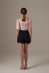 Cayla Ruched Sweetheart Top in Blush