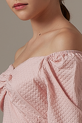 Cayla Ruched Sweetheart Top in Blush