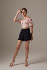 Cayla Ruched Sweetheart Top in Blush