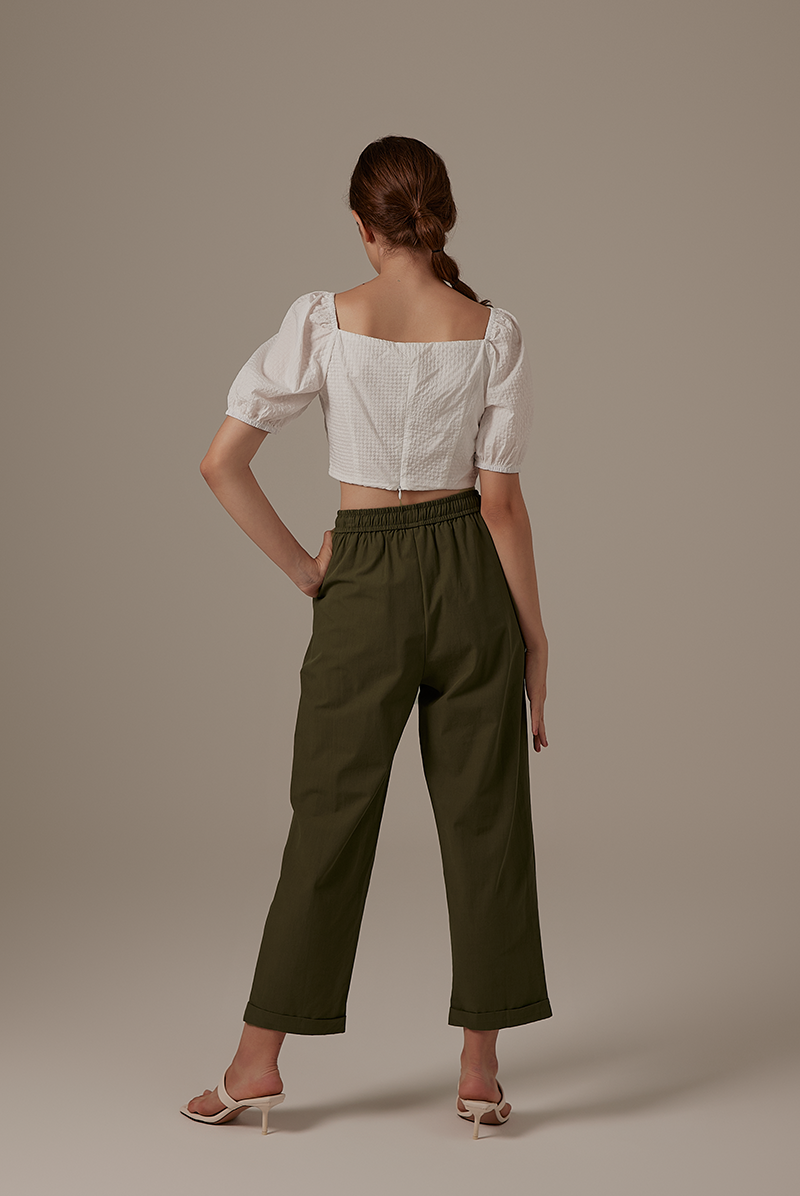 Cayla Ruched Sweetheart Top in White