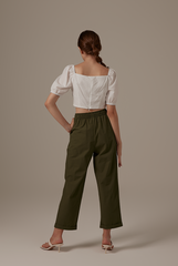 Cayla Ruched Sweetheart Top in White