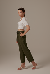 Cayla Ruched Sweetheart Top in White