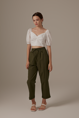 Cayla Ruched Sweetheart Top in White