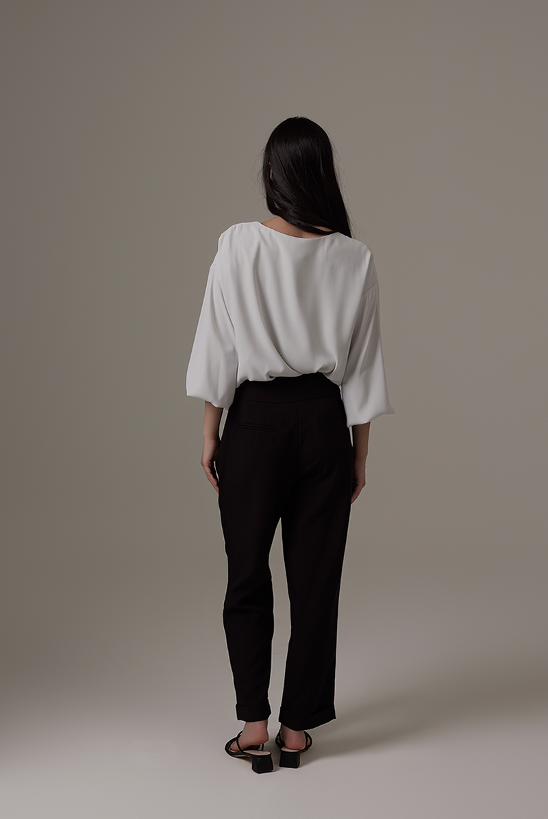 Marcelle Cut-out Blouse in Grey
