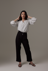 Marcelle Cut-out Blouse in Grey