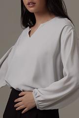 Marcelle Cut-out Blouse in Grey