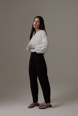 Marcelle Cut-out Blouse in Grey