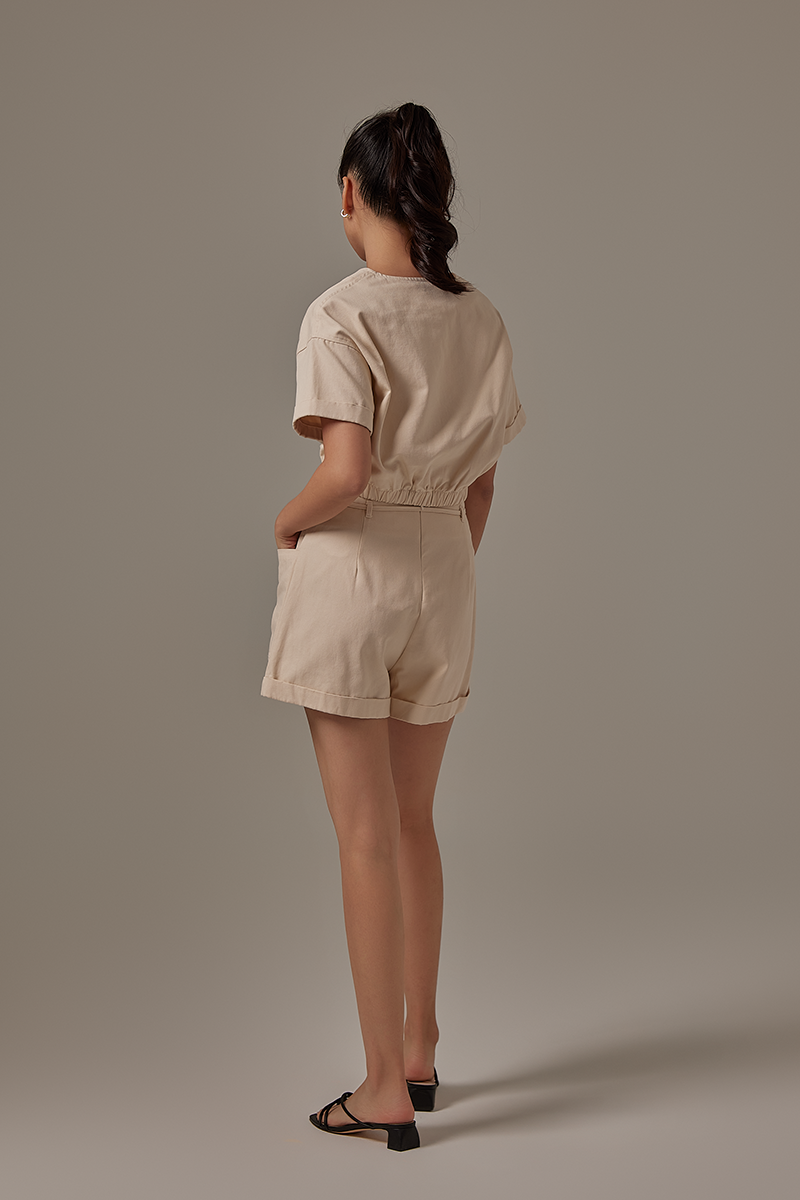 Nadra Elasticated Top in Cream