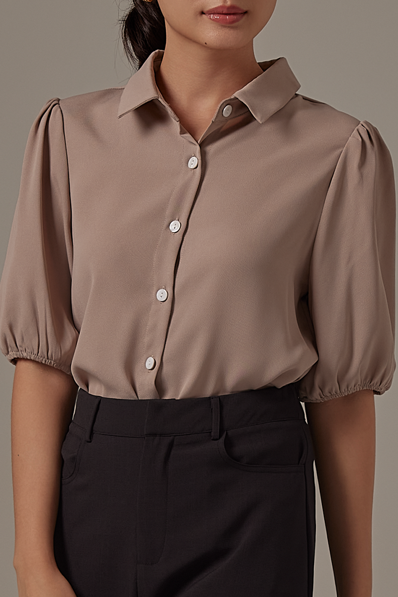 Lexie Button Up Shirt in Clay