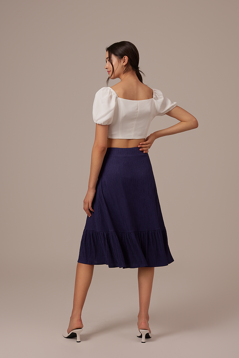 Hana Puff Sleeves Top in White