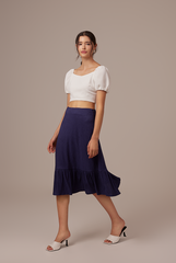 Hana Puff Sleeves Top in White