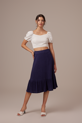 Hana Puff Sleeves Top in White