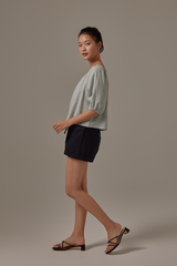 Dana Textured Blouse in Jade Green