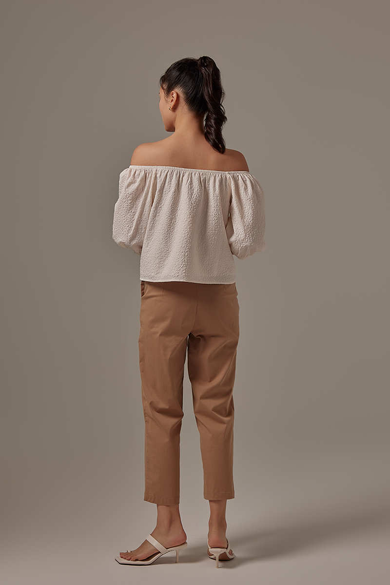 Dana Textured Blouse in Powder