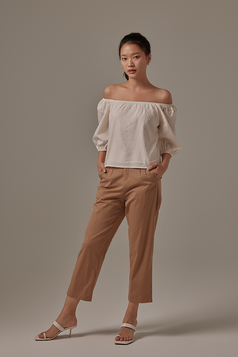 Dana Textured Blouse in Powder