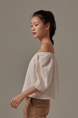 Dana Textured Blouse in Powder