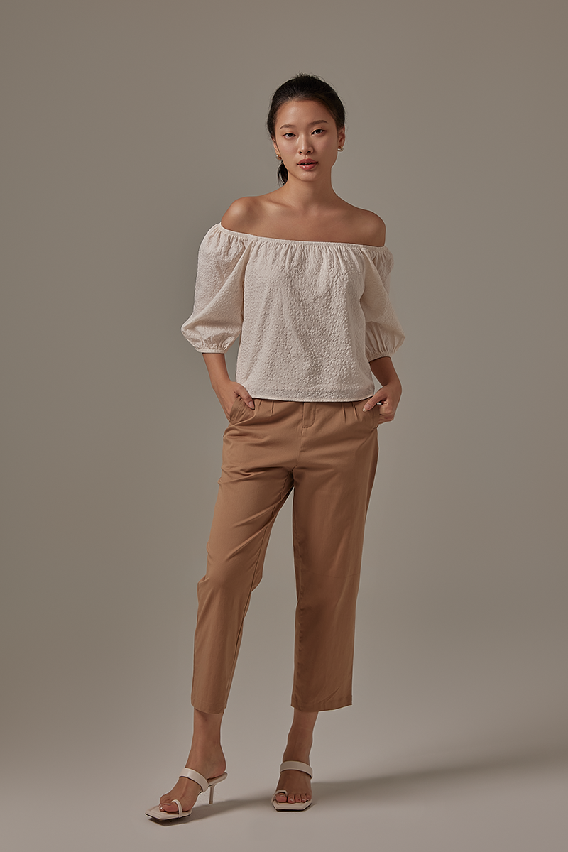 Dana Textured Blouse in Powder