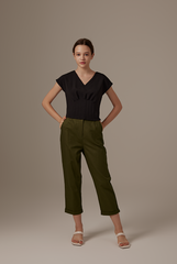 Indiana Pleated Top in Black