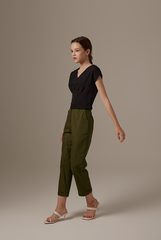 Indiana Pleated Top in Black