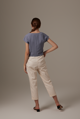 Indiana Pleated Top in Slate Blue