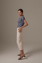 Indiana Pleated Top in Slate Blue