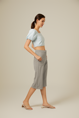 Everdena Puff Sleeves Crop Top