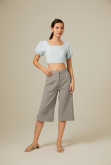 Everdena Puff Sleeves Crop Top
