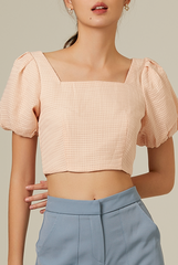 Everdena Puff Sleeves Crop Top