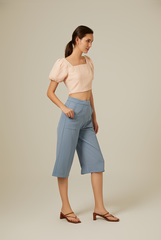 Everdena Puff Sleeves Crop Top