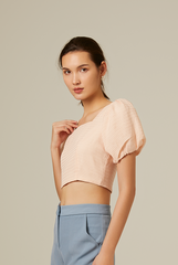 Everdena Puff Sleeves Crop Top