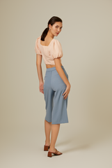 Everdena Puff Sleeves Crop Top