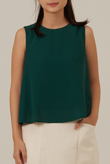 Ricotta A-Line Sleeveless Top in Pine