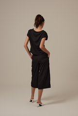 Popilyn Drop Sleeves Top in Black