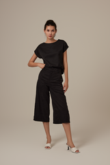 Popilyn Drop Sleeves Top in Black