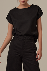 Popilyn Drop Sleeves Top in Black