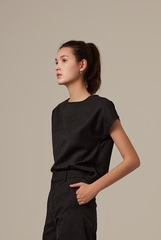 Popilyn Drop Sleeves Top in Black
