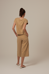 Popilyn Drop Sleeves Top in Khaki