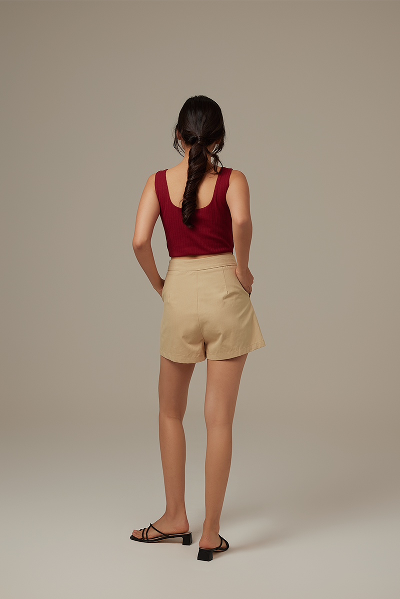 Jania Crop Tank Top in Burgundy