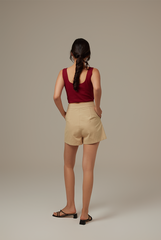 Jania Crop Tank Top in Burgundy