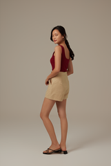 Jania Crop Tank Top in Burgundy