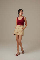 Jania Crop Tank Top in Burgundy