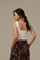 Jania Crop Tank Top in White