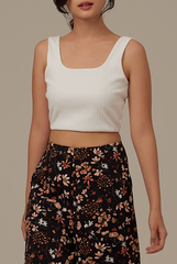 Jania Crop Tank Top in White