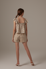 Paula Floral Blouse in Beige