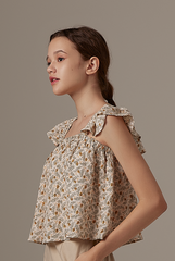 Paula Floral Blouse in Beige